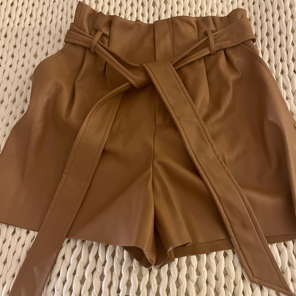 Zara Brown High Waist Tailored Shorts